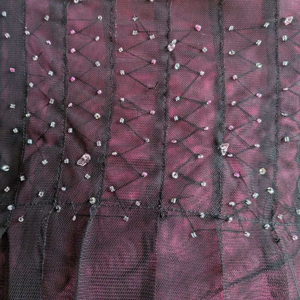 Vintage Y2K Charlotte Russe Black Midi Dress Sequin Beaded Gothic Fairycore M - Picture 10 of 16